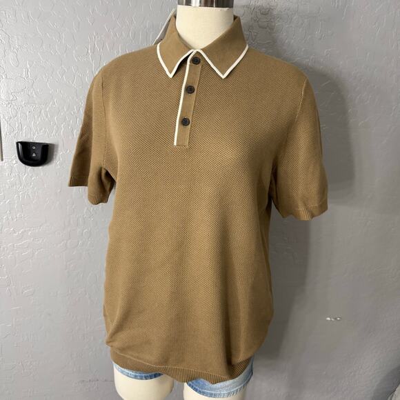 Banana Republic Tipped Textured Polo, Airforce Khaki, M, 776605 - Picture 1 of 5